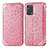 Funda de Cuero Cartera con Soporte Patron de Moda Carcasa S01D para Oppo F19 Oro Rosa