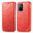 Funda de Cuero Cartera con Soporte Patron de Moda Carcasa S01D para Oppo F19 Pro+ Plus 5G Rojo