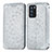 Funda de Cuero Cartera con Soporte Patron de Moda Carcasa S01D para Oppo Reno6 Pro 5G India Plata