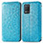 Funda de Cuero Cartera con Soporte Patron de Moda Carcasa S01D para Realme Q3i 5G Azul