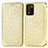 Funda de Cuero Cartera con Soporte Patron de Moda Carcasa S01D para Realme Q3t 5G Oro