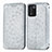 Funda de Cuero Cartera con Soporte Patron de Moda Carcasa S01D para Realme Q3t 5G Plata