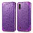 Funda de Cuero Cartera con Soporte Patron de Moda Carcasa S01D para Samsung Galaxy A01 SM-A015 Morado