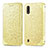 Funda de Cuero Cartera con Soporte Patron de Moda Carcasa S01D para Samsung Galaxy A01 SM-A015 Oro