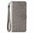 Funda de Cuero Cartera con Soporte Patron de Moda Carcasa S01D para Samsung Galaxy A02 Gris