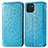 Funda de Cuero Cartera con Soporte Patron de Moda Carcasa S01D para Samsung Galaxy A03 Azul