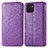 Funda de Cuero Cartera con Soporte Patron de Moda Carcasa S01D para Samsung Galaxy A03 Morado