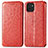 Funda de Cuero Cartera con Soporte Patron de Moda Carcasa S01D para Samsung Galaxy A03 Rojo