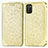 Funda de Cuero Cartera con Soporte Patron de Moda Carcasa S01D para Samsung Galaxy A03s Oro