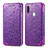 Funda de Cuero Cartera con Soporte Patron de Moda Carcasa S01D para Samsung Galaxy A11 Morado