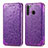 Funda de Cuero Cartera con Soporte Patron de Moda Carcasa S01D para Samsung Galaxy A21 Morado