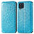 Funda de Cuero Cartera con Soporte Patron de Moda Carcasa S01D para Samsung Galaxy A22 4G Azul