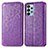 Funda de Cuero Cartera con Soporte Patron de Moda Carcasa S01D para Samsung Galaxy A23 5G Morado