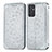 Funda de Cuero Cartera con Soporte Patron de Moda Carcasa S01D para Samsung Galaxy A25 5G Plata