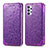 Funda de Cuero Cartera con Soporte Patron de Moda Carcasa S01D para Samsung Galaxy A32 4G Morado