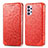 Funda de Cuero Cartera con Soporte Patron de Moda Carcasa S01D para Samsung Galaxy A32 5G Rojo