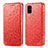 Funda de Cuero Cartera con Soporte Patron de Moda Carcasa S01D para Samsung Galaxy A51 5G Rojo