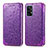 Funda de Cuero Cartera con Soporte Patron de Moda Carcasa S01D para Samsung Galaxy A52 4G Morado