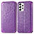 Funda de Cuero Cartera con Soporte Patron de Moda Carcasa S01D para Samsung Galaxy A73 5G Morado