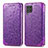 Funda de Cuero Cartera con Soporte Patron de Moda Carcasa S01D para Samsung Galaxy F62 5G Morado