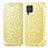 Funda de Cuero Cartera con Soporte Patron de Moda Carcasa S01D para Samsung Galaxy F62 5G Oro