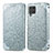 Funda de Cuero Cartera con Soporte Patron de Moda Carcasa S01D para Samsung Galaxy F62 5G Plata