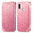 Funda de Cuero Cartera con Soporte Patron de Moda Carcasa S01D para Samsung Galaxy M11 Oro Rosa