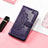 Funda de Cuero Cartera con Soporte Patron de Moda Carcasa S01D para Samsung Galaxy M13 4G Morado