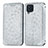 Funda de Cuero Cartera con Soporte Patron de Moda Carcasa S01D para Samsung Galaxy M32 4G Plata