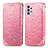 Funda de Cuero Cartera con Soporte Patron de Moda Carcasa S01D para Samsung Galaxy M32 5G Oro Rosa