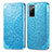 Funda de Cuero Cartera con Soporte Patron de Moda Carcasa S01D para Samsung Galaxy S20 Lite 5G Azul