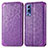 Funda de Cuero Cartera con Soporte Patron de Moda Carcasa S01D para Vivo iQOO Z3 5G Morado