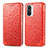 Funda de Cuero Cartera con Soporte Patron de Moda Carcasa S01D para Xiaomi Redmi K40 5G Rojo