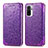 Funda de Cuero Cartera con Soporte Patron de Moda Carcasa S01D para Xiaomi Redmi Note 11 SE India 4G Morado