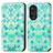 Funda de Cuero Cartera con Soporte Patron de Moda Carcasa S02D para Huawei Honor 50 5G Verde