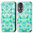 Funda de Cuero Cartera con Soporte Patron de Moda Carcasa S02D para Huawei Honor 80 5G Verde