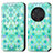 Funda de Cuero Cartera con Soporte Patron de Moda Carcasa S02D para Huawei Honor Magic3 5G Verde