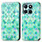 Funda de Cuero Cartera con Soporte Patron de Moda Carcasa S02D para Huawei Honor X6a Verde