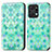 Funda de Cuero Cartera con Soporte Patron de Moda Carcasa S02D para Huawei Honor X7a Verde