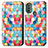 Funda de Cuero Cartera con Soporte Patron de Moda Carcasa S02D para Motorola Moto E30 Multicolor