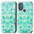 Funda de Cuero Cartera con Soporte Patron de Moda Carcasa S02D para Motorola Moto G Play (2023) Verde