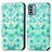 Funda de Cuero Cartera con Soporte Patron de Moda Carcasa S02D para Nokia G22 Verde