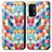 Funda de Cuero Cartera con Soporte Patron de Moda Carcasa S02D para OnePlus Nord N200 5G Multicolor