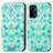 Funda de Cuero Cartera con Soporte Patron de Moda Carcasa S02D para OnePlus Nord N200 5G Verde