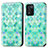 Funda de Cuero Cartera con Soporte Patron de Moda Carcasa S02D para Oppo K9S 5G Verde