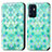 Funda de Cuero Cartera con Soporte Patron de Moda Carcasa S02D para Oppo Reno6 5G Verde