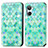 Funda de Cuero Cartera con Soporte Patron de Moda Carcasa S02D para Realme 10 4G Verde