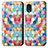 Funda de Cuero Cartera con Soporte Patron de Moda Carcasa S02D para Samsung Galaxy A03 Core Multicolor