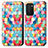 Funda de Cuero Cartera con Soporte Patron de Moda Carcasa S02D para Samsung Galaxy A03s Multicolor