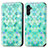 Funda de Cuero Cartera con Soporte Patron de Moda Carcasa S02D para Samsung Galaxy A04s Verde